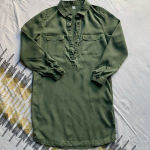 Army green shirt dress